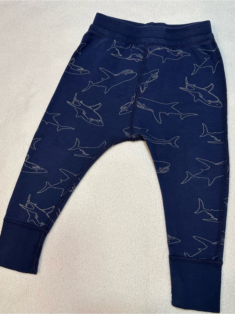 Hanna Andersson Navy Shark print Joggers | 18-24 m
